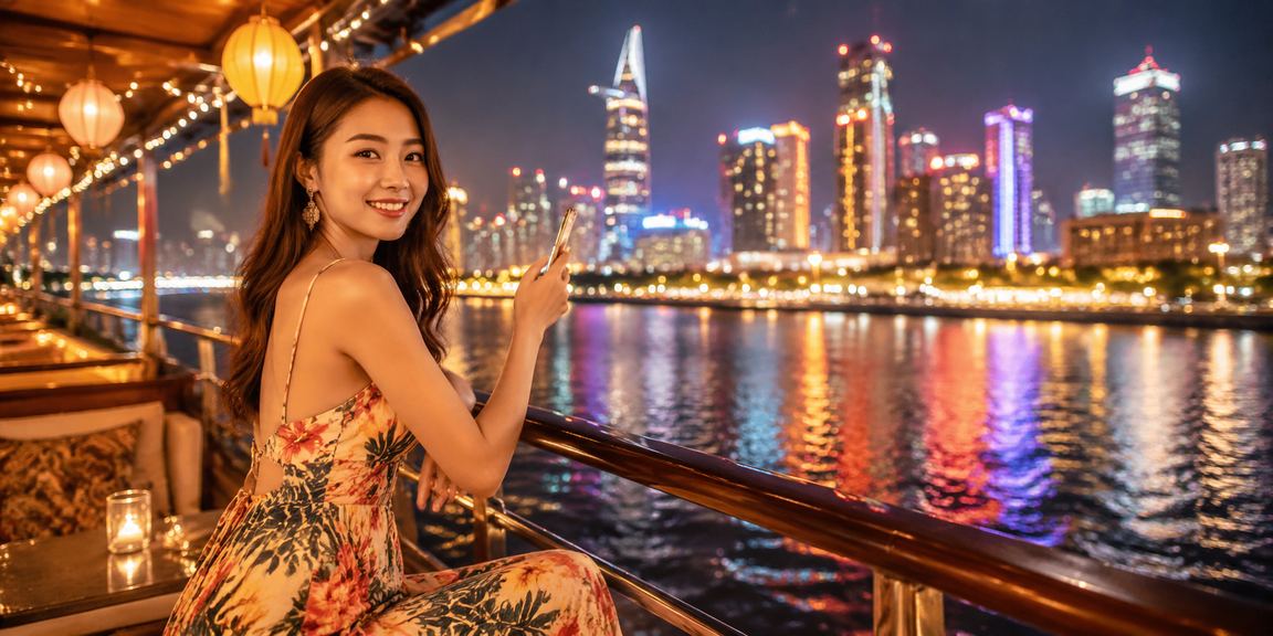 Người chơi trải nghiệm casino di động tại chợ đêm Thành phố Hồ Chí Minh